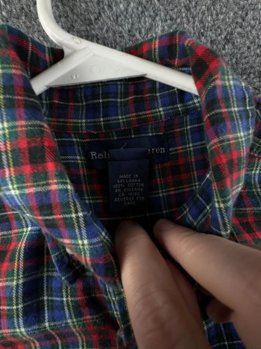 Ralph Lauren Boys Flannel Button Up Shirt Long Sleeve Colorful Plaid Red Blue